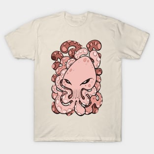 Octopus Squid Kraken Cthulhu Sea Creature - Blooming Dahlia Pink T-Shirt